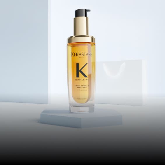 Frasco dorado del Aceite Original Elixir Ultime de Kerastase.