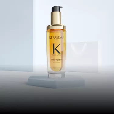 Frasco dorado del Aceite Original Elixir Ultime de Kerastase.