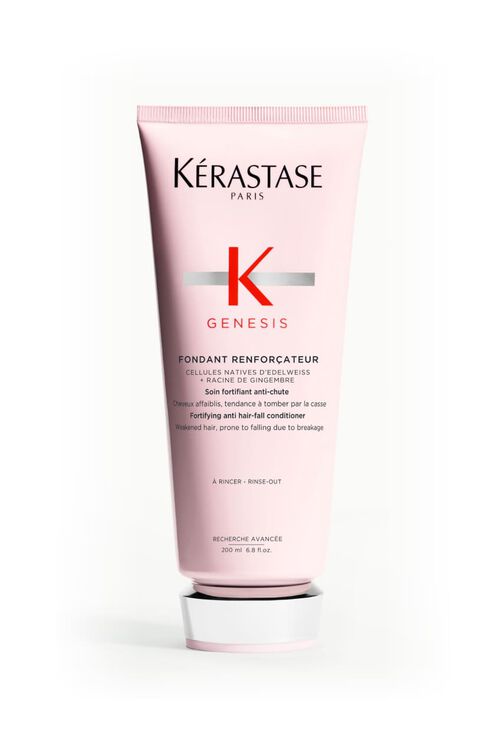 Tubo rosa del acondicionador Kerastase Genesis Fondant Renforcateur.