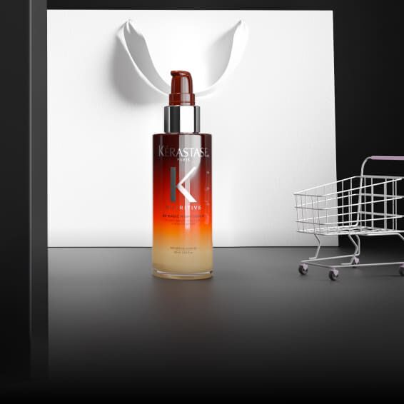 Frasco naranja del Serum Noche 8H Nutritive de Kerastase.