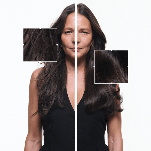 Primer plano detallado de la textura y el brillo de una melena castana.​