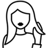 Icono estilizado de un gato negro sentado, con un diseno simple y lineas suaves.